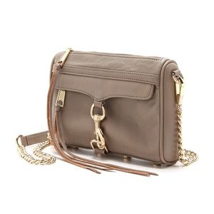 Rebecca minkoff Taupe leather crossbody 81/2 wide